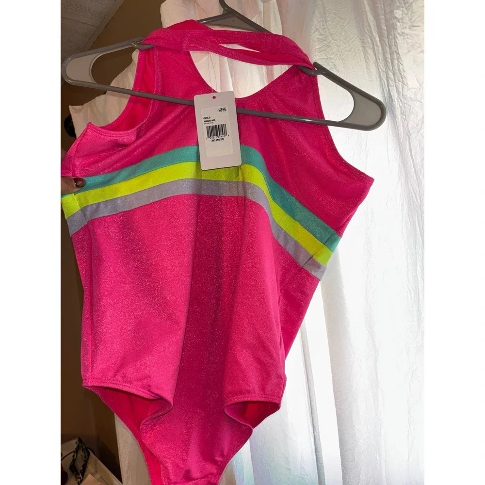 Hurley Girls One Piece Swimsuit Hyper Pink UPF 50+ Size XXL 18/20